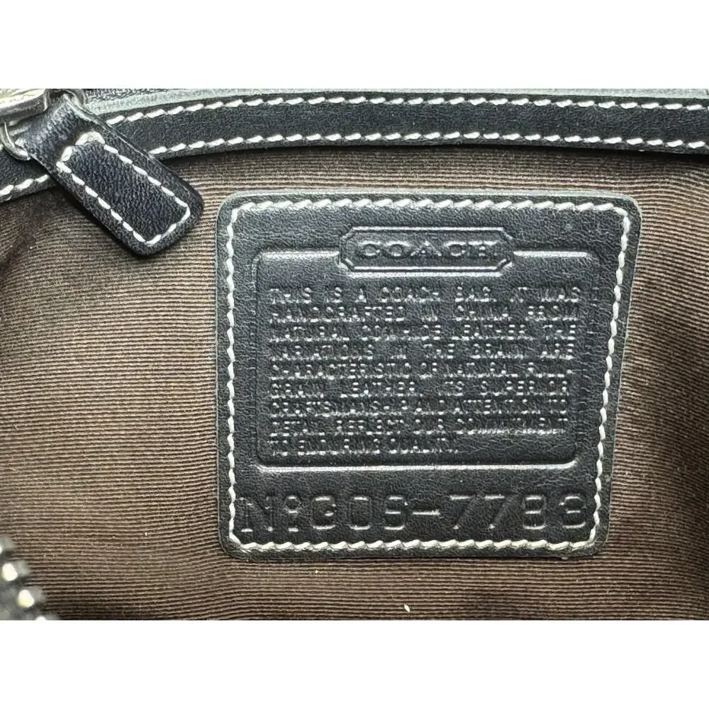 COACH Y2K Vintage Hamptons Hobo Shoulder Bag Luxury Designer Black Leather 7783